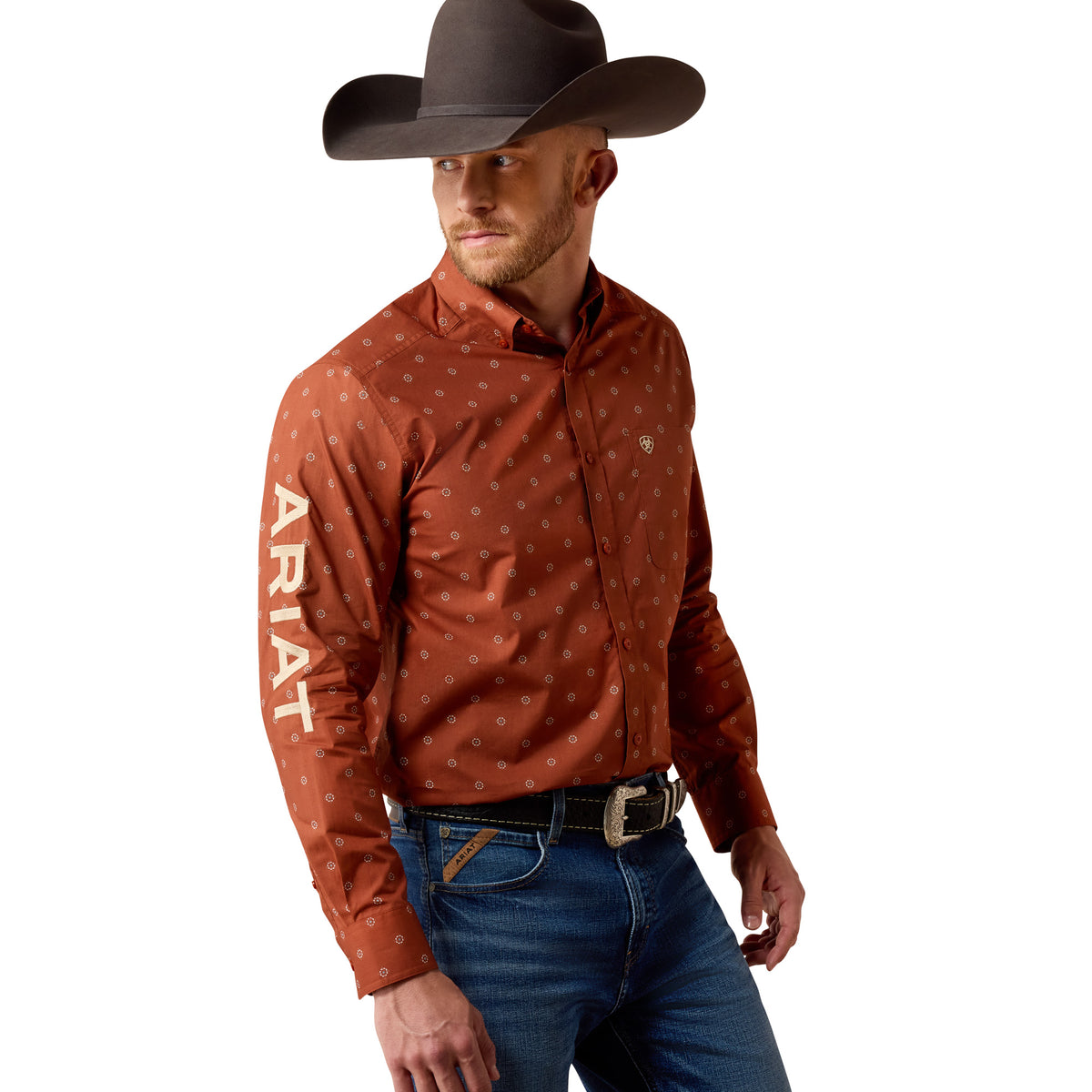 Men Team Dakota LS Shirt Mayple Syrup Medallion /Pebble 10080596