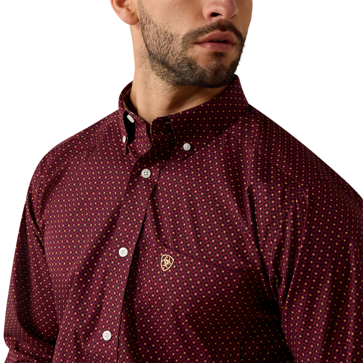 Men WF Reliance LS Shirt Zinfandel Geo Print 10080617