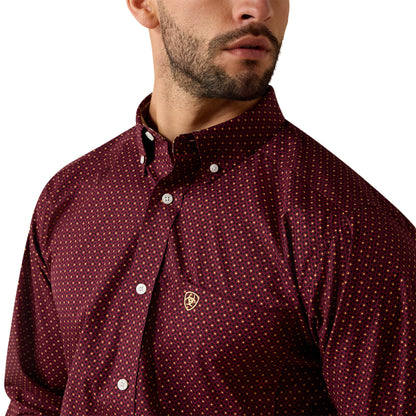 Men WF Reliance LS Shirt Zinfandel Geo Print 10080617