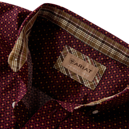 Men WF Reliance LS Shirt Zinfandel Geo Print 10080617