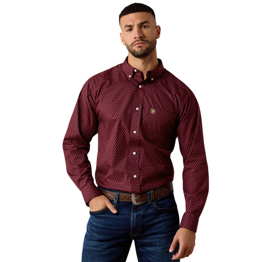 Men WF Reliance LS Shirt Zinfandel Geo Print 10080617