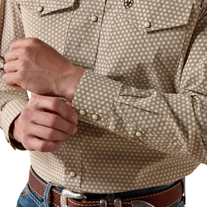 Men Pilar LS Shirt White Geo Print 10080624