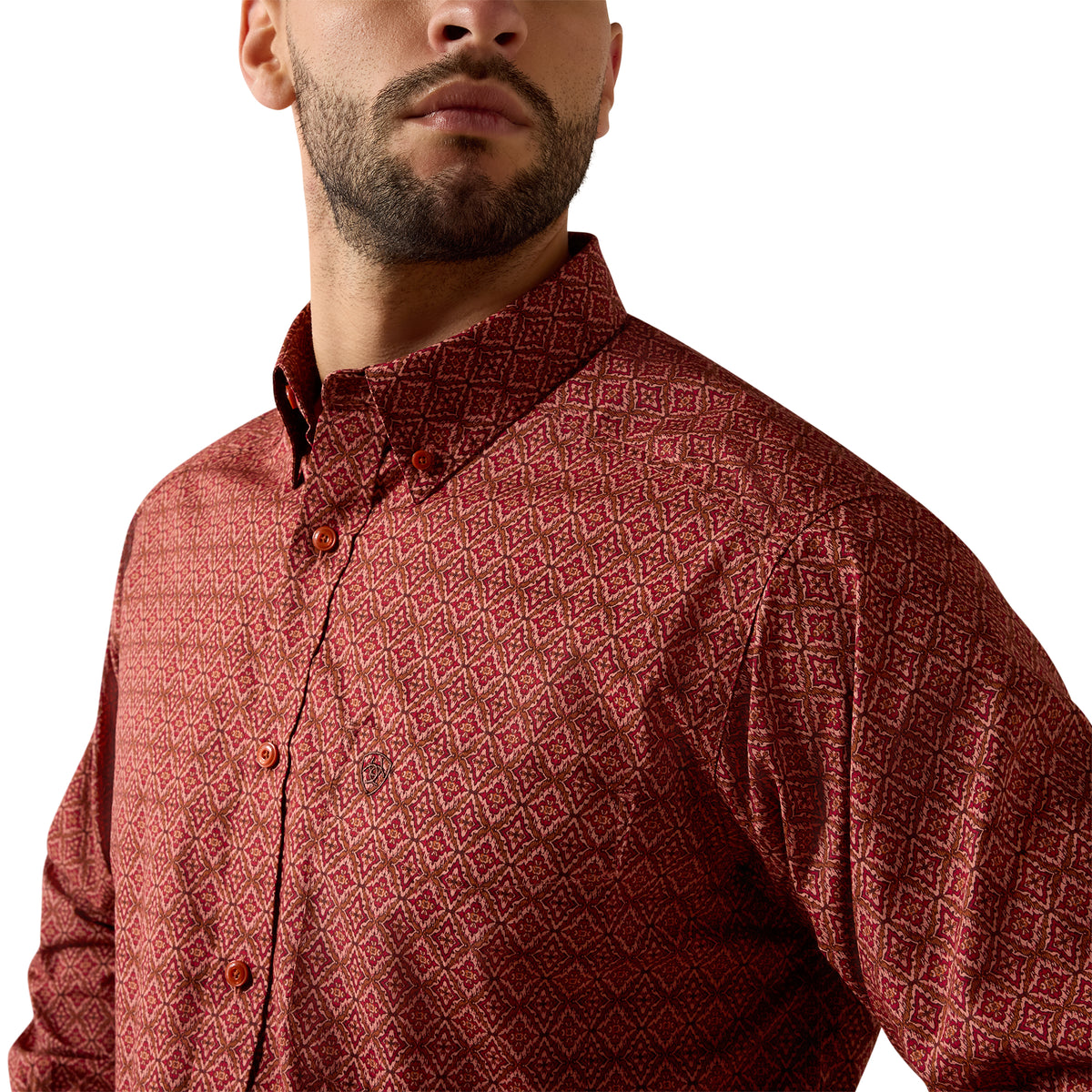 Men Laine LS Shirt Desert Sand Medallion Print 10080710