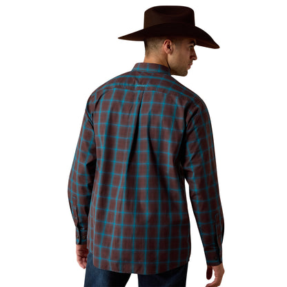 Men Pro Duff LS Shirt Chocolate Plum Medium Plaid 10080729
