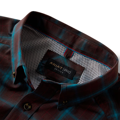 Men Pro Duff LS Shirt Chocolate Plum Medium Plaid 10080729