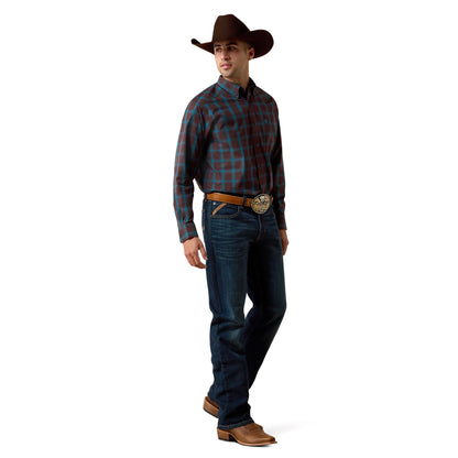 Men Pro Duff LS Shirt Chocolate Plum Medium Plaid 10080729