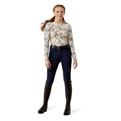 Girls Horsin’ Around Long Sleeve T-Shirt Antique White Print 10079123