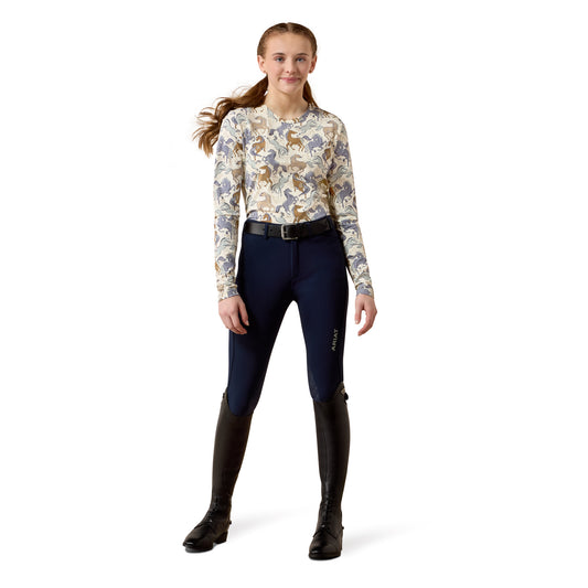 Girls Horsin’ Around Long Sleeve T-Shirt Antique White Print 10079123
