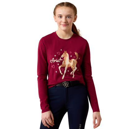 Girls Painted Dream Long Sleeve T-Shirt Beet Red 10079808