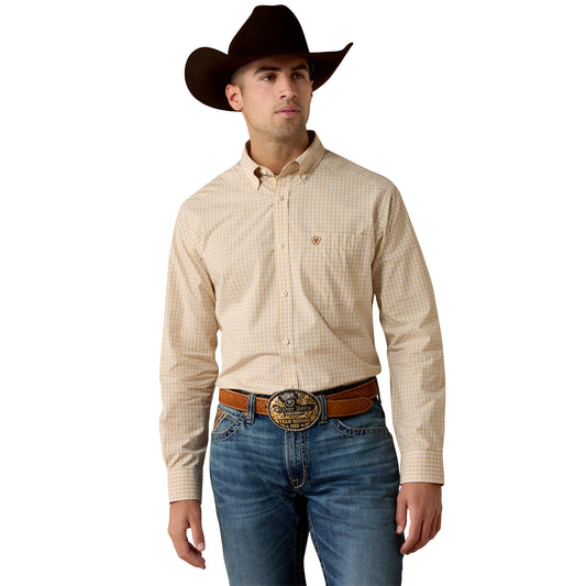 Men Pro Darius LS Shirt Pebble Small Plaid 10080505