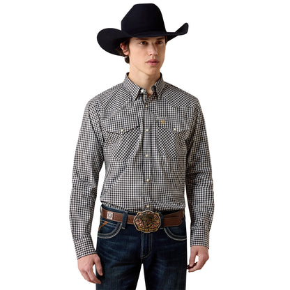 Men Pro Willis Fitted Shirt Black Checkered Plaid 10080669