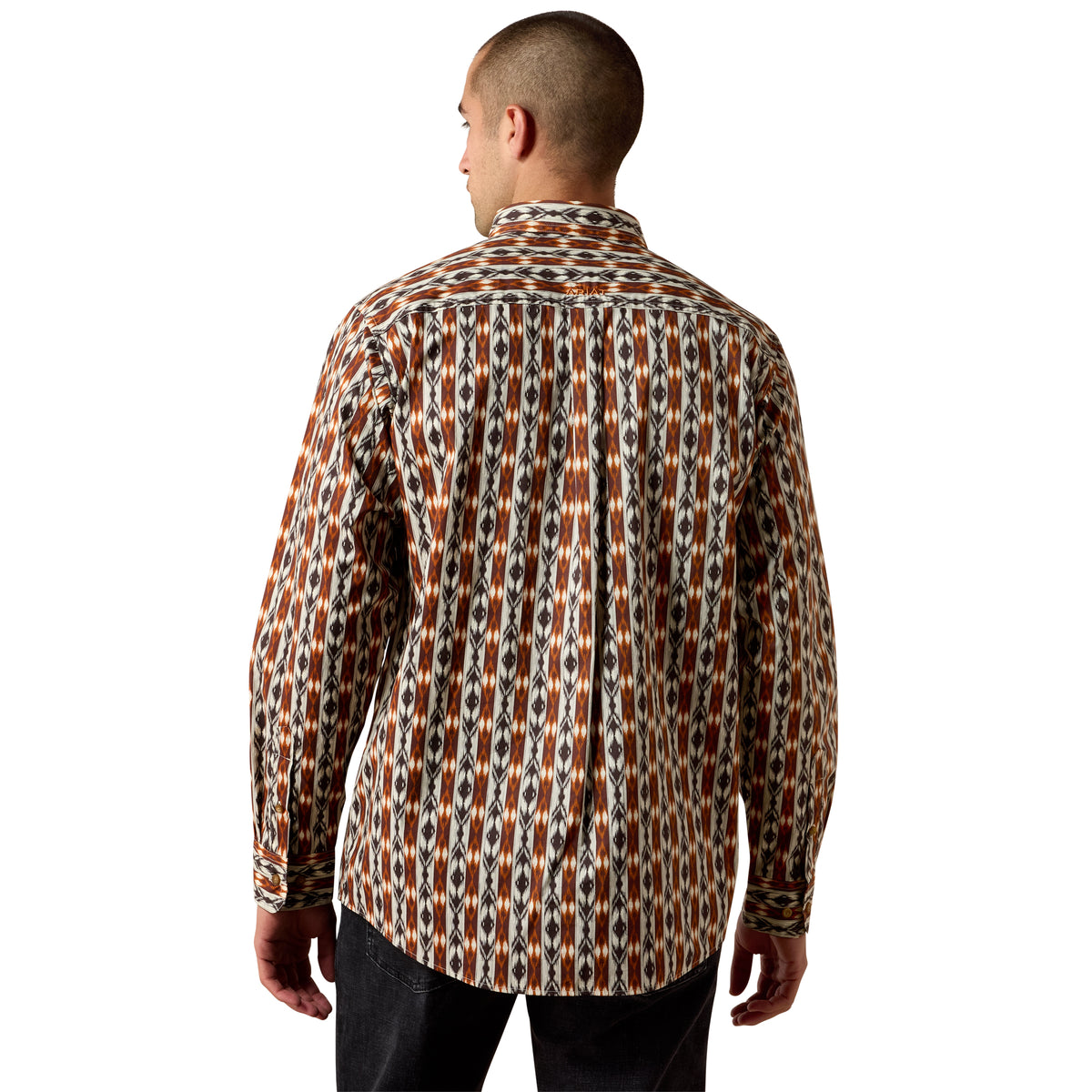 Men Levy LS Shirt Bitter Chocolate Ikat Stripe 10080694