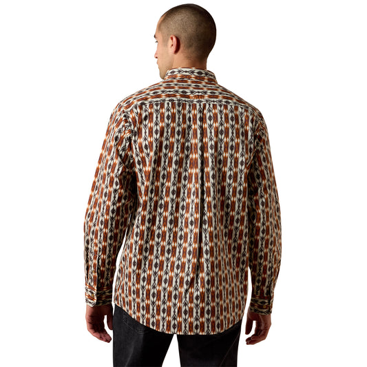 Men Levy LS Shirt Bitter Chocolate Ikat Stripe 10080694