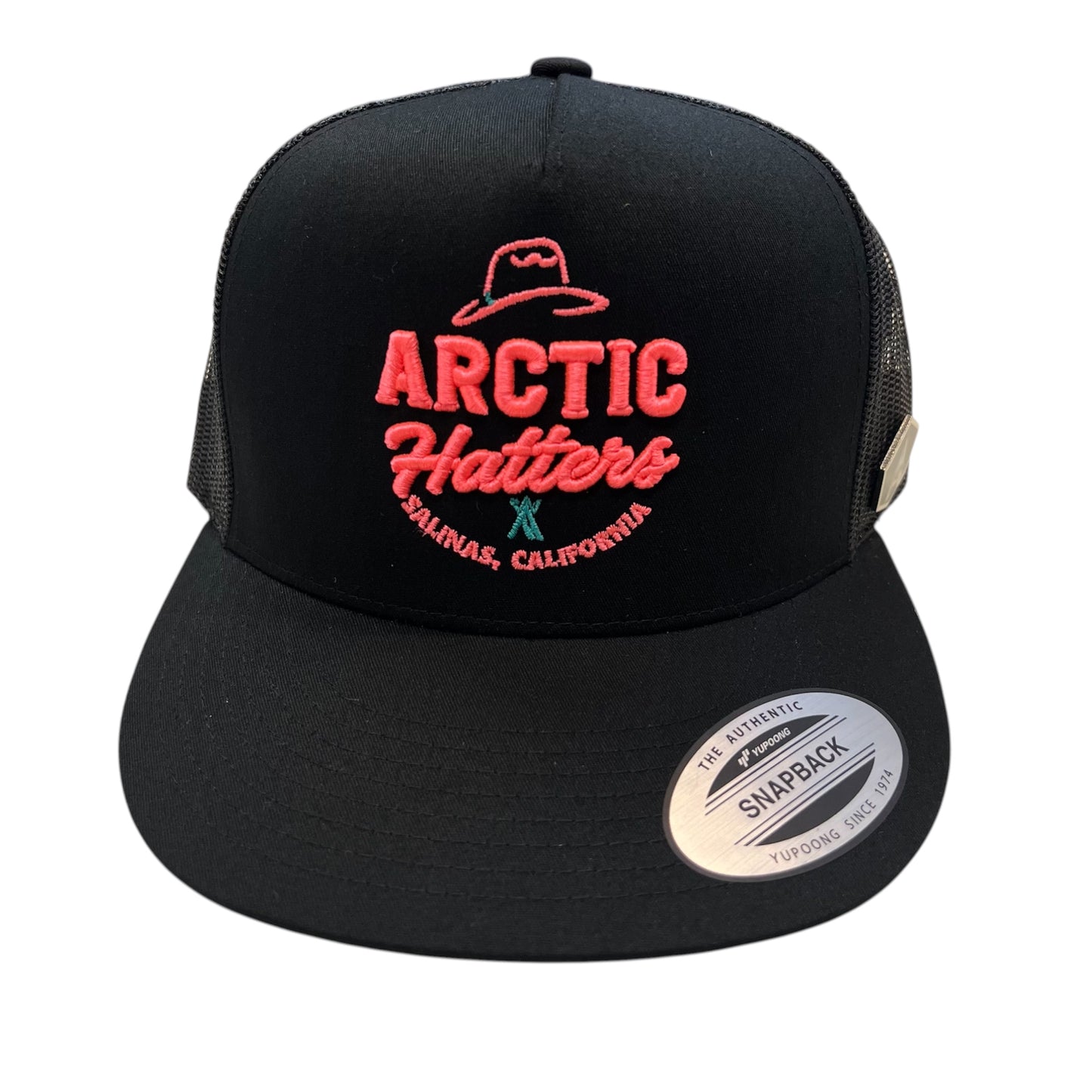 Arctic Hatters Neon Pink The Boss 2.0 Black Trucker Hat