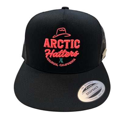 Arctic Hatters Neon Pink The Boss 2.0 Black Trucker Hat