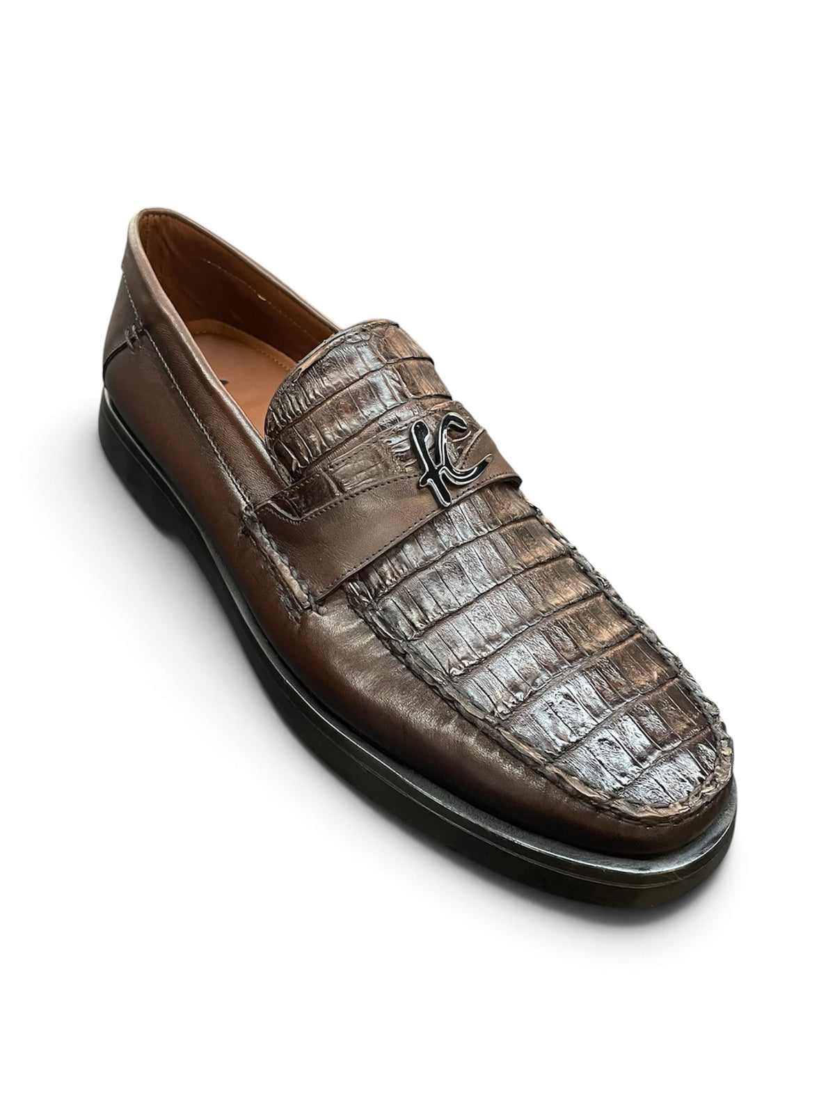 Men Brown Caiman Loafer FF417