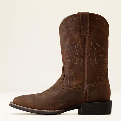 Men’s Sport Wide Square Toe Distress Brown 10010963