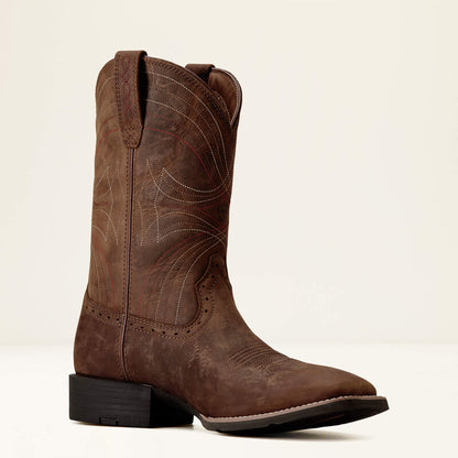 Men’s Sport Wide Square Toe Distress Brown 10010963