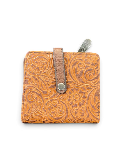 Justin Midi Bifold Wallet Saddle Brown Tooled 22081674W