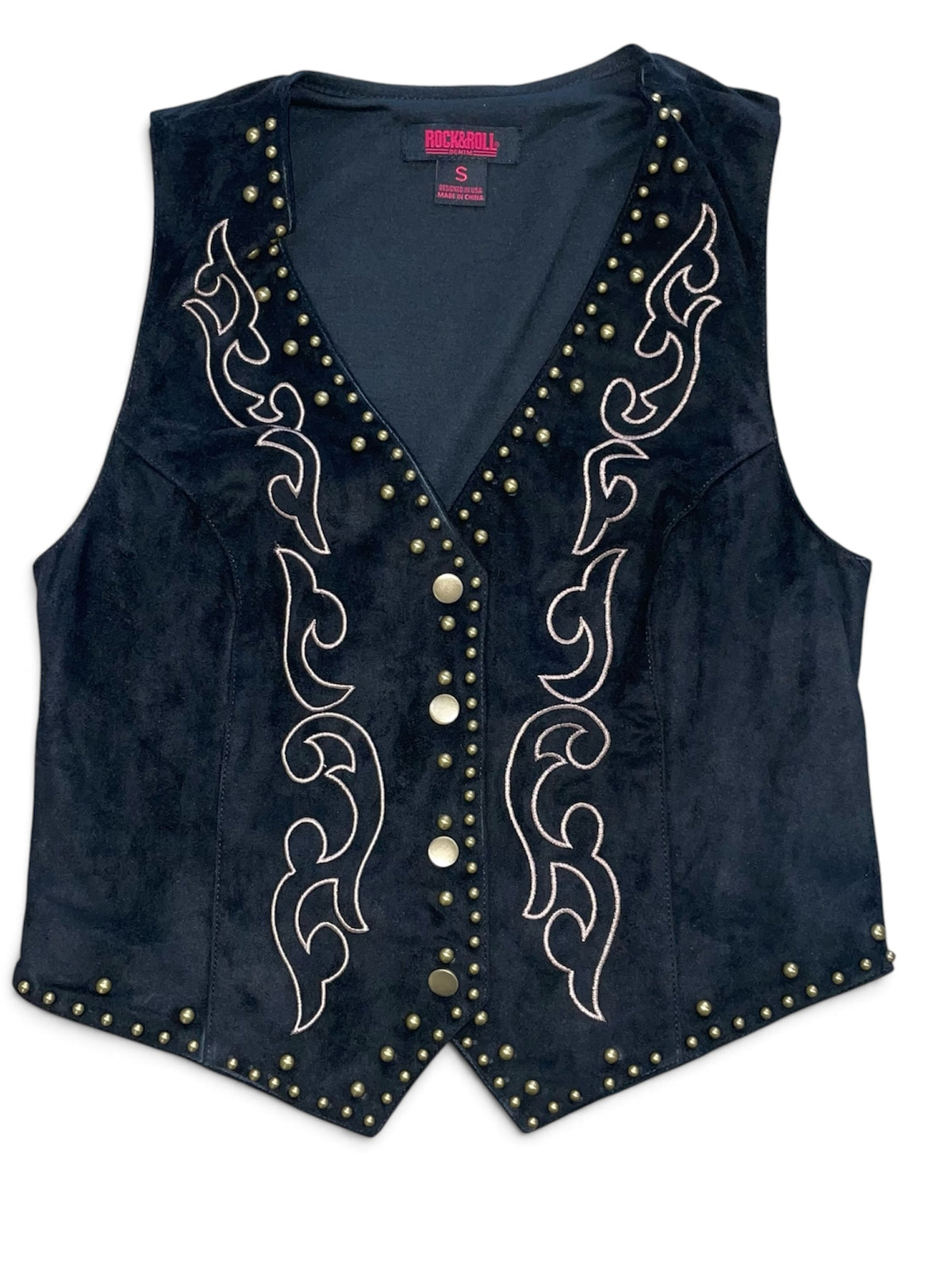 Women’s Studded Microsuede Vest Black BW98T09983