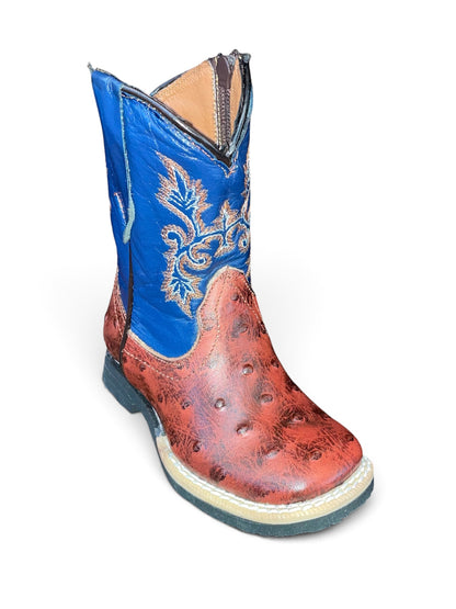 Baby Print Ostrich Boots Cognac TMI200788