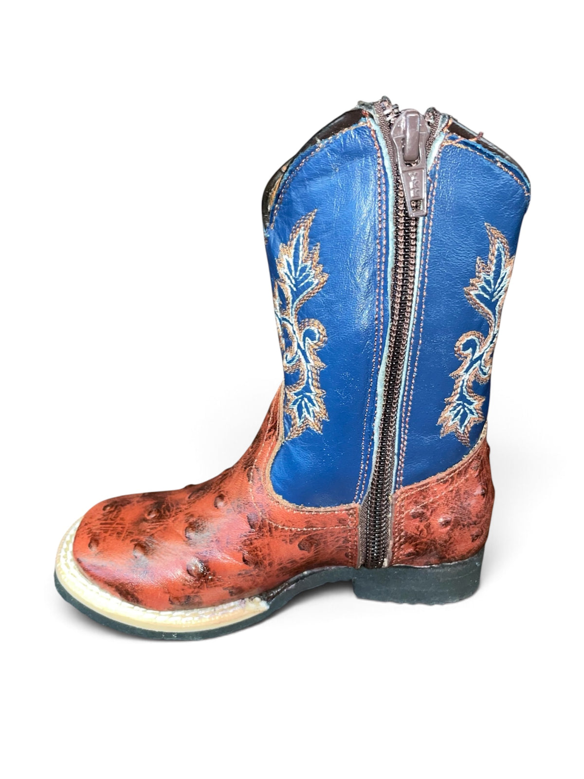 Baby Print Ostrich Boots Cognac TMI200788