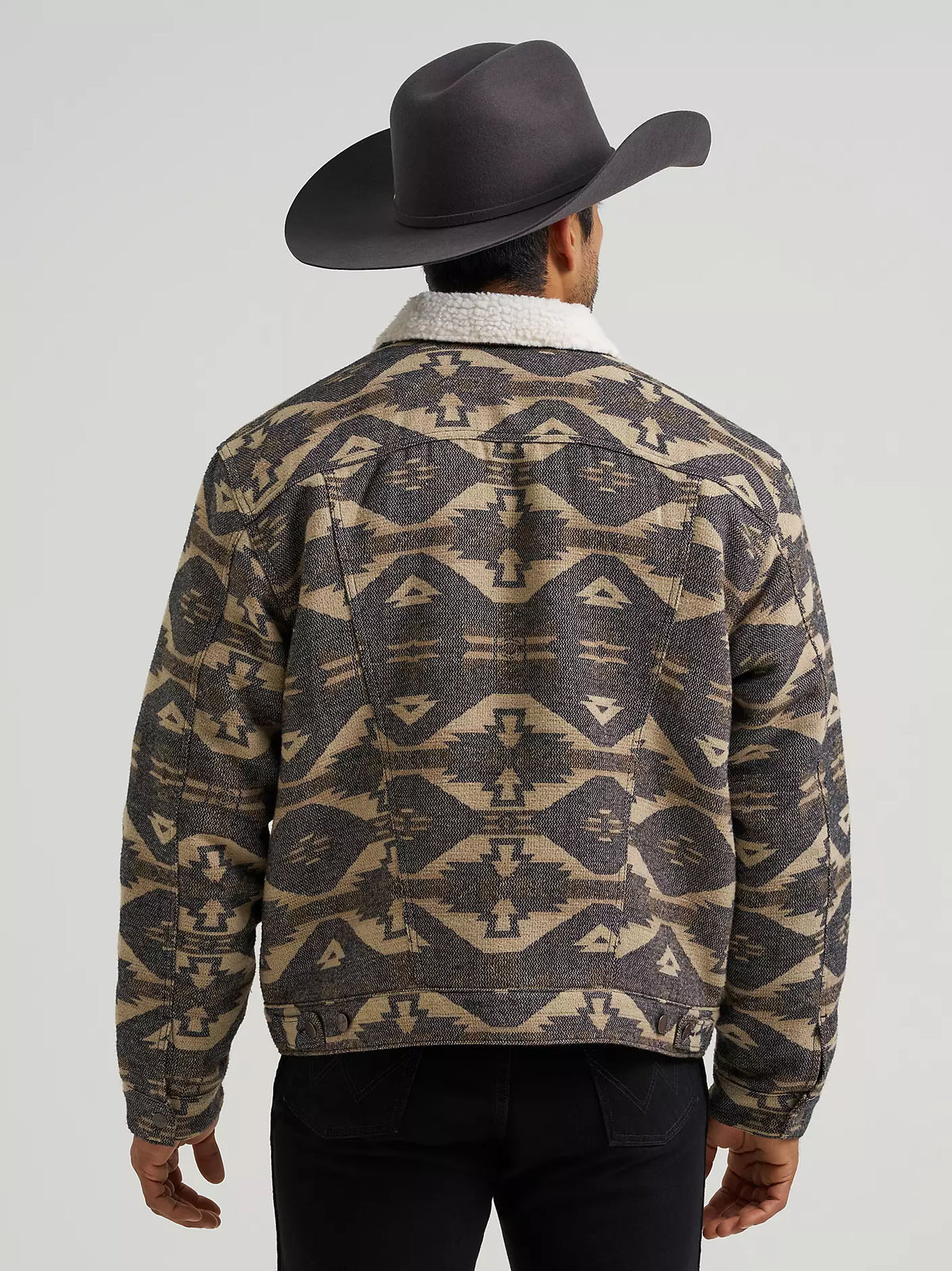 Men sherpa Lined Jacquard Print Jacket Elmwood 112381945