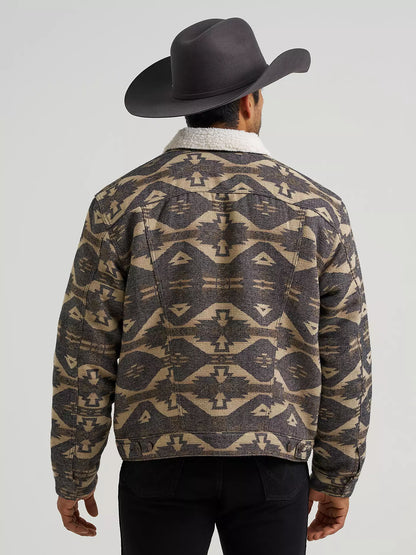 Men sherpa Lined Jacquard Print Jacket Elmwood 112381945