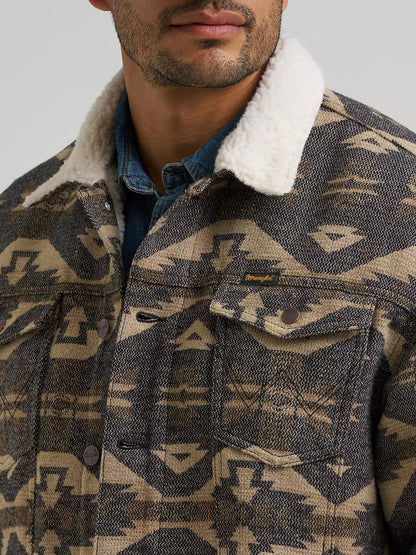 Men sherpa Lined Jacquard Print Jacket Elmwood 112381945
