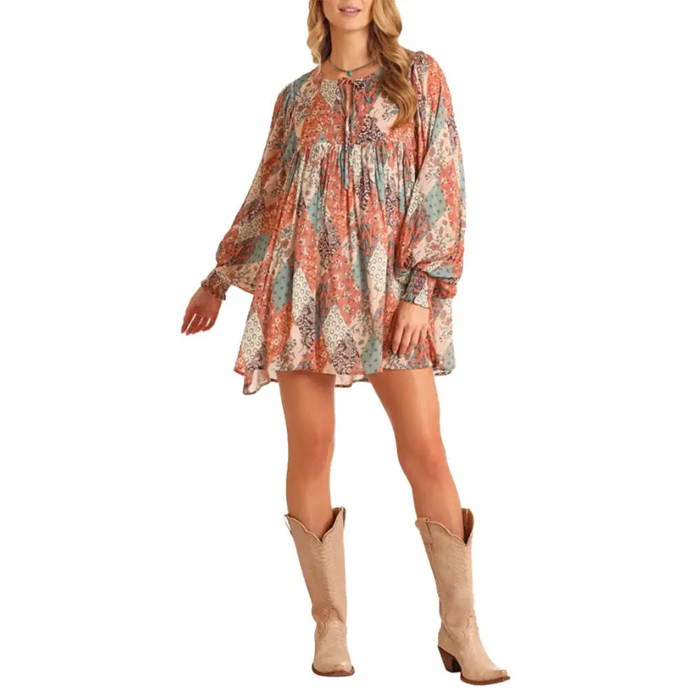 WOMEN FLOWER PRINT MINI DRESS BWD2R05893 FINAL SALE
