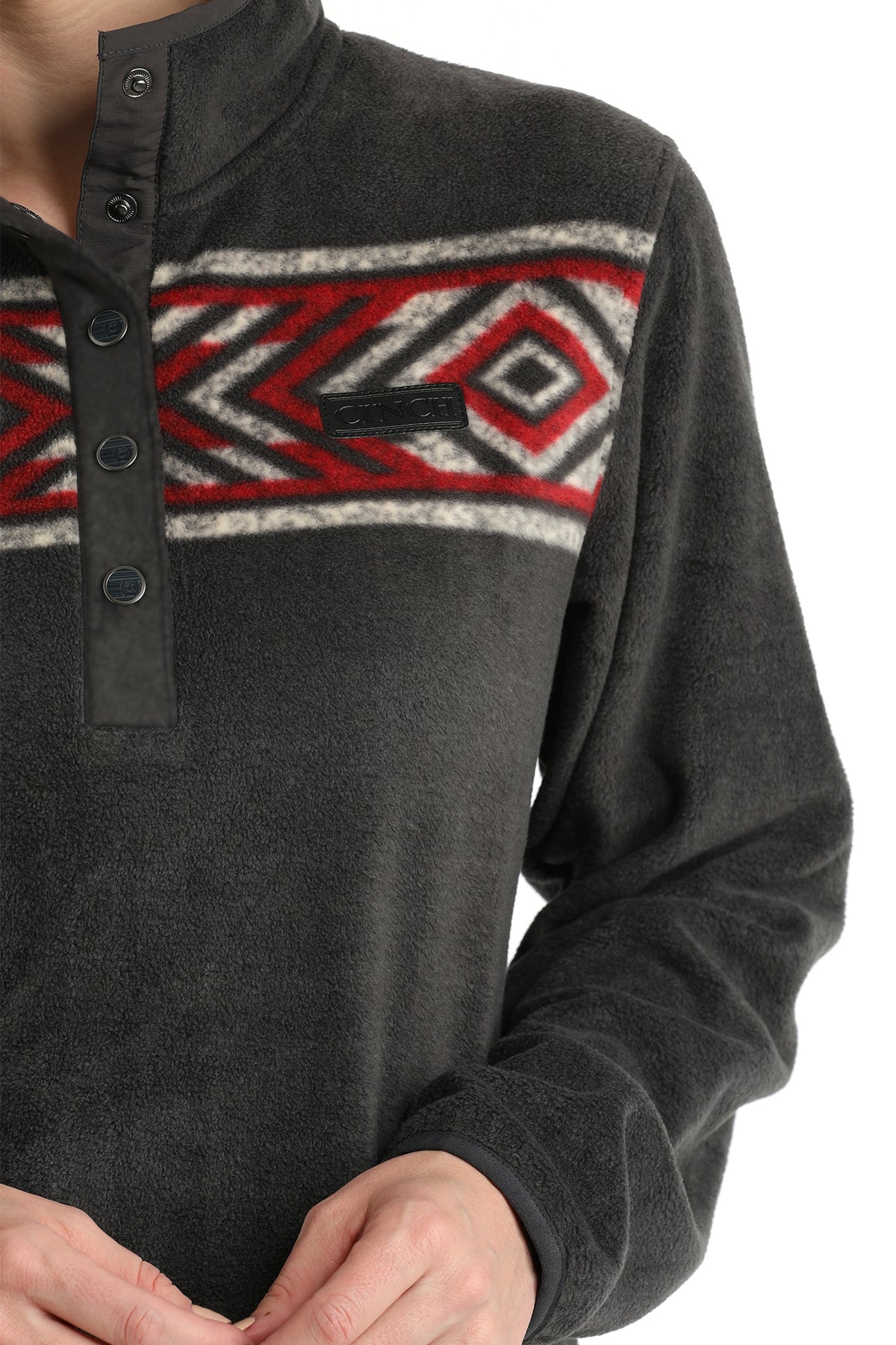 Women's Cinch Fleece Pullover CHARCOAL