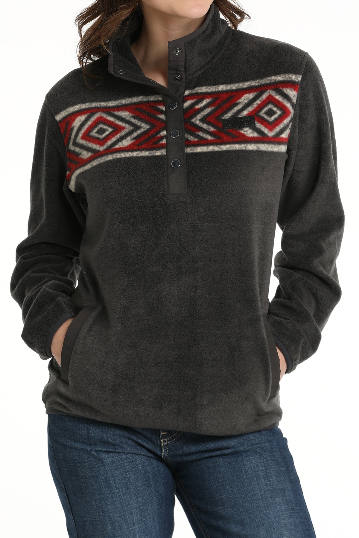 Women's Cinch Fleece Pullover CHARCOAL