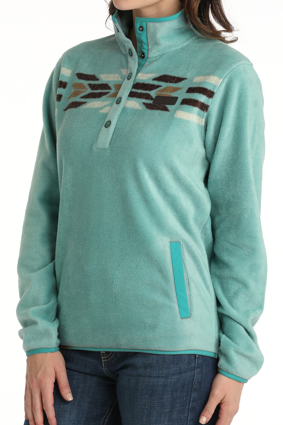 Women's Cinch Fleece Pullover TURQUOISE