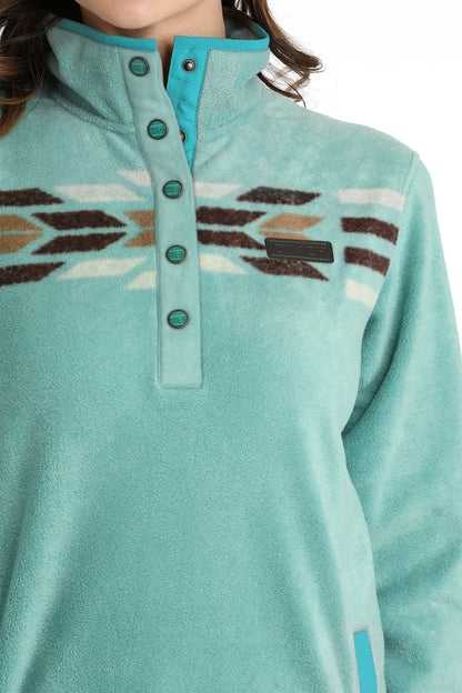 Women's Cinch Fleece Pullover TURQUOISE