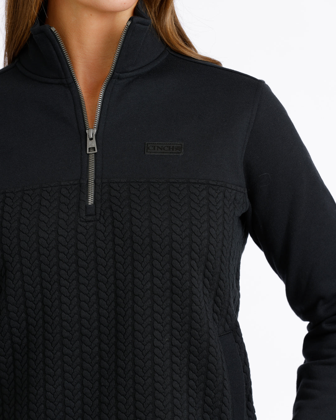 Women 1/4 Zip Pullover Black MAK9936002