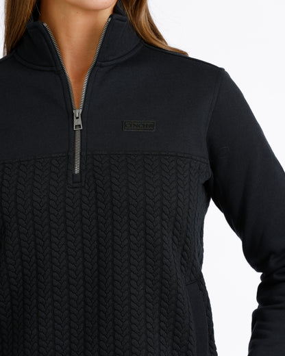 Women 1/4 Zip Pullover Black MAK9936002
