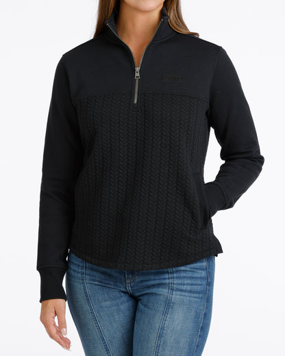 Women 1/4 Zip Pullover Black MAK9936002