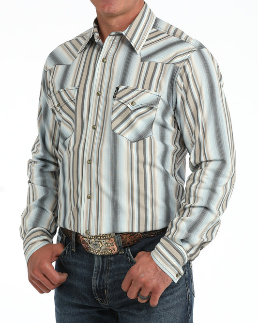 Men Modern Fit Stripped Button Down MTW1303112