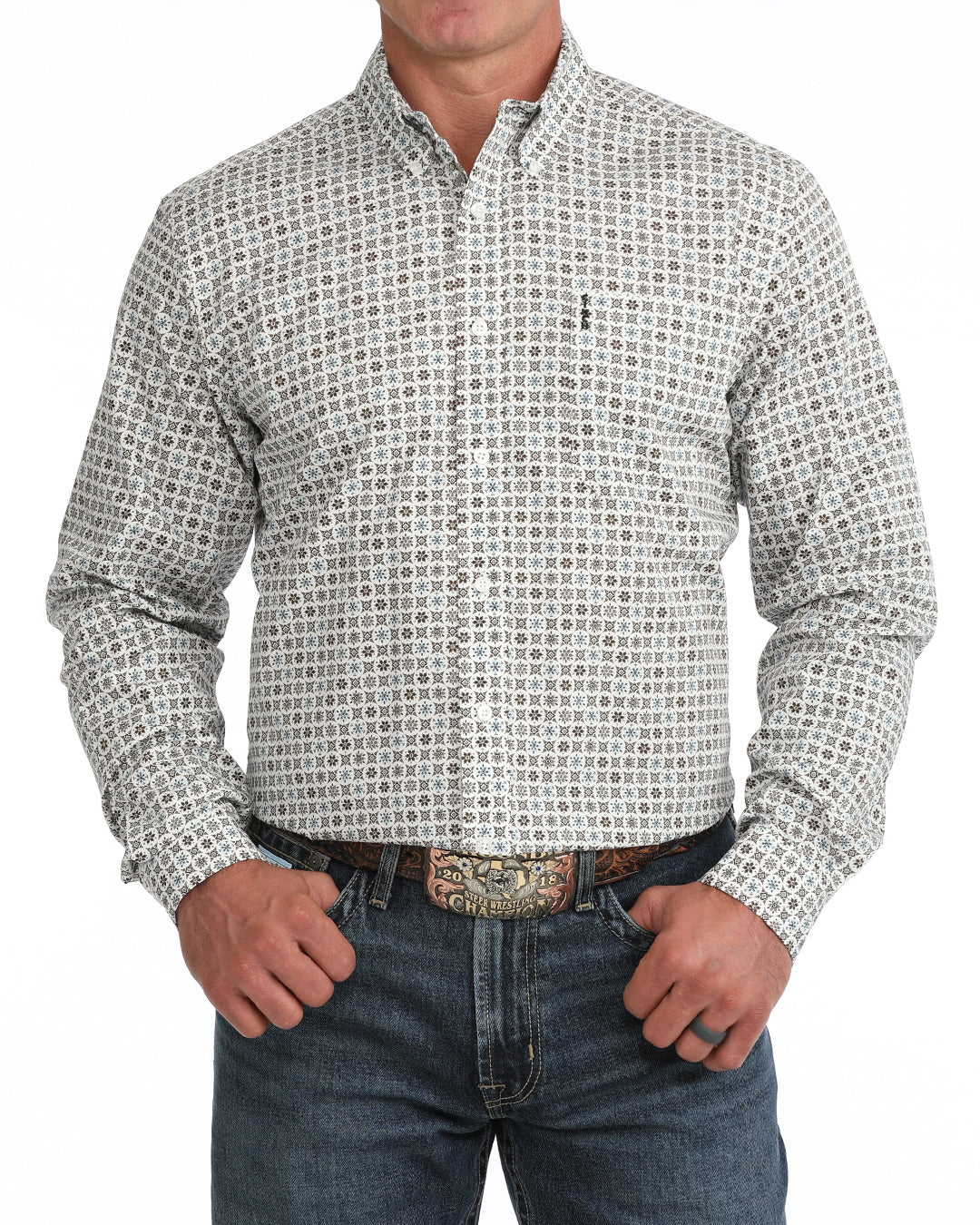Men Modern Fit Button Down MTW1347165
