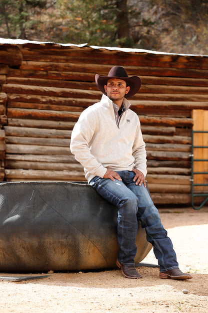 Mens 1/4 Zip Pullover Stone MWK1080013