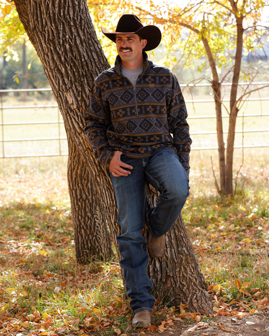 Men 1/2 Zip Pullover Charcoal MWK1558006