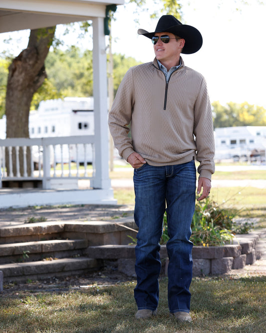 Men 1/2 Zip Pullover Stone MWK1957001