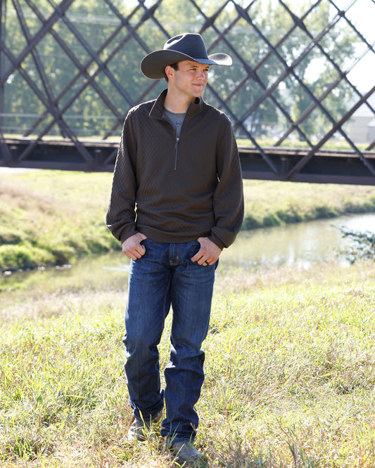 Men 1/2 Zip Pullover Chocolate MWK1957002
