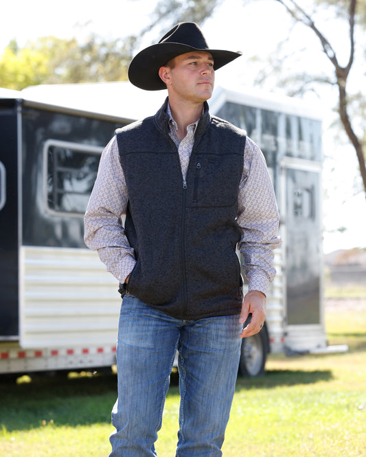 Men Lightweight Full Zip Vest Charcoal MWV1225007