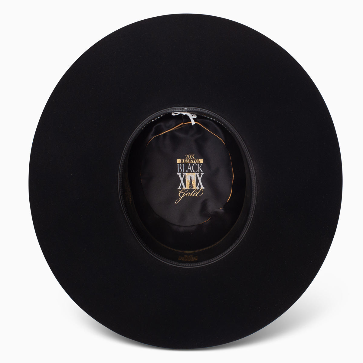 Resistol Black Gold 20X Sombrero de fieltro negro 6" Corona abierta