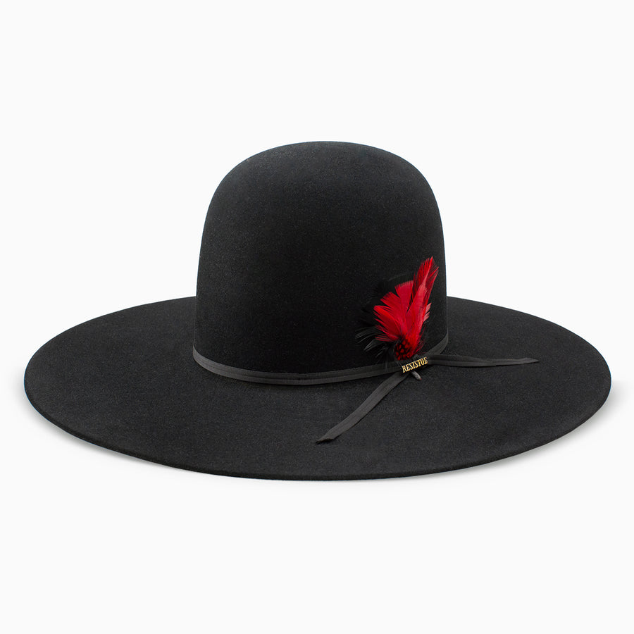 Resistol 7X Chute 5 Black Open Crown 6" Felt Hat