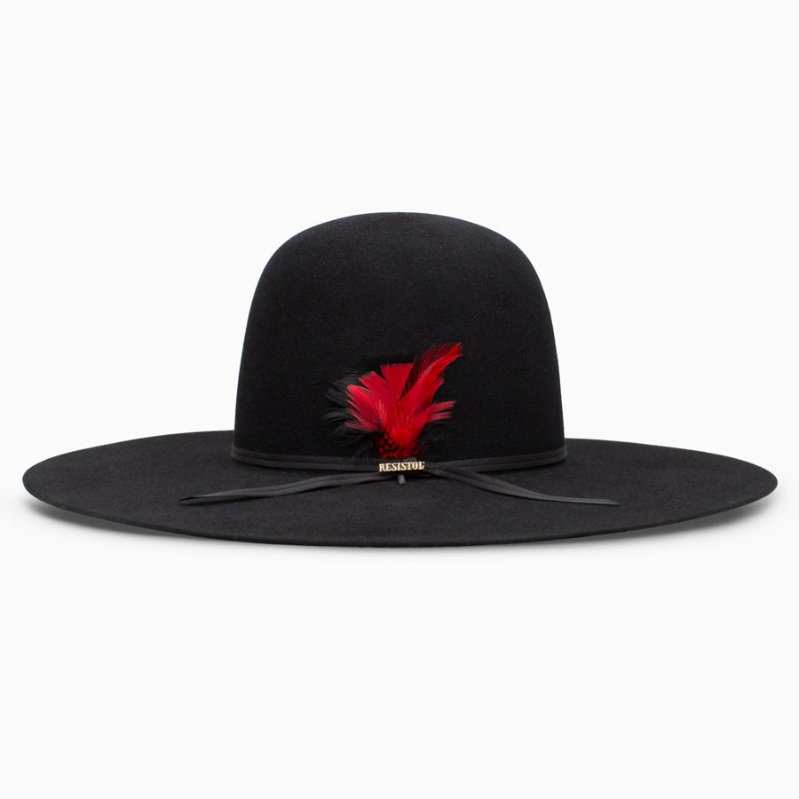 Resistol 7X Chute 5 Black Open Crown 6" Felt Hat