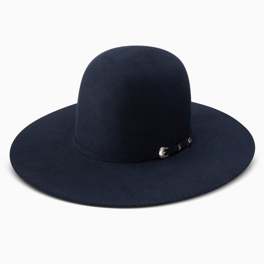 Resistol Midnight 6X Navy Felt Hat 4 1/4" Brim 6" Open Crown