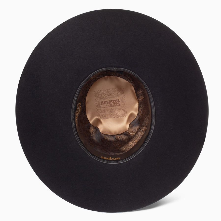 Resistol 7X Showdown Black 6" Open Crown