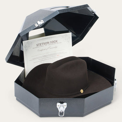 Stetson El Presidente 100X Golden Eagle Chocolate Felt 4 1/4"
